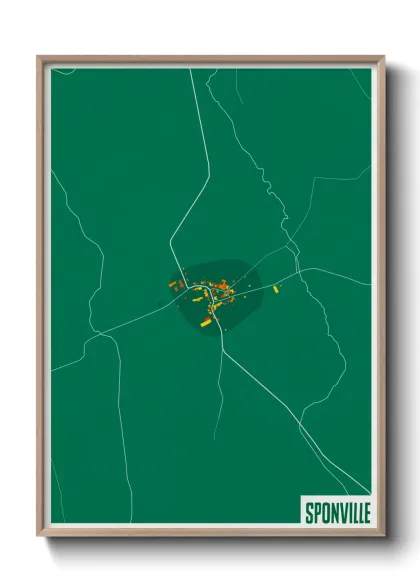 Une affiche de carte sur Sponville