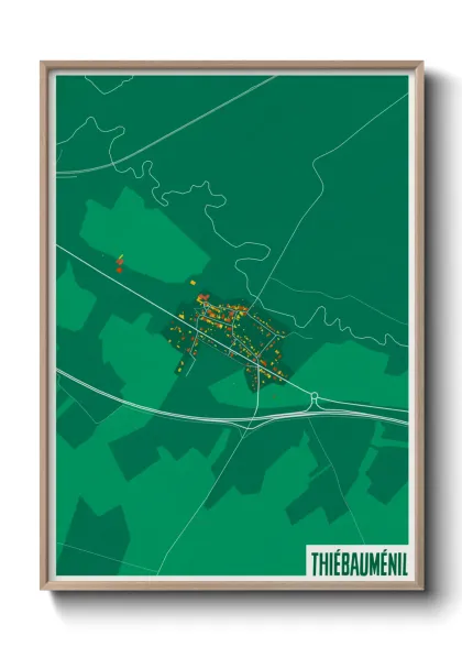 Une affiche de carte sur Thiébauménil