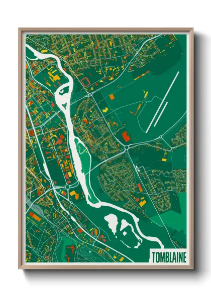 Une affiche de carte sur Tomblaine