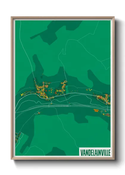 Une affiche de carte sur Vandelainville