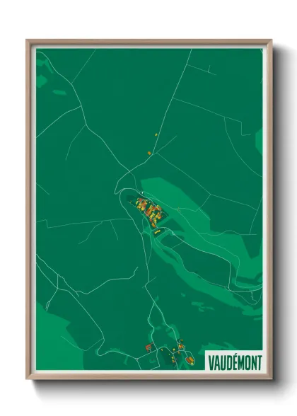 Une affiche de carte sur Vaudémont