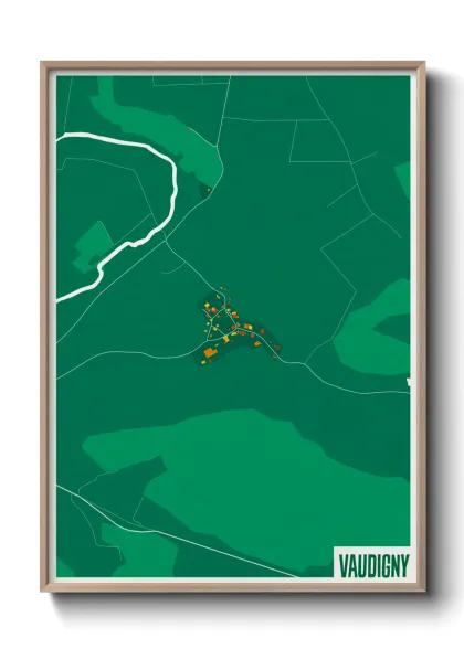 Une affiche de carte sur Vaudigny