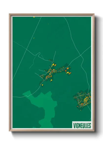 Une affiche de carte sur Vigneulles