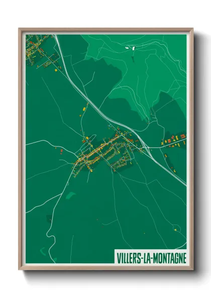 Une affiche de carte sur Villers-la-Montagne