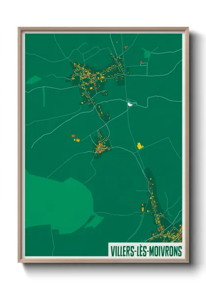 Une affiche de carte sur Villers-lès-Moivrons