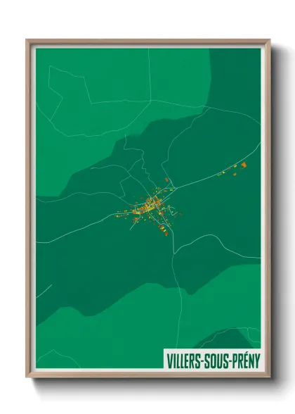 Une affiche de carte sur Villers-sous-Prény