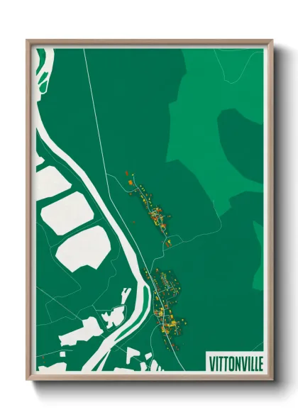 Une affiche de carte sur Vittonville