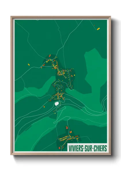 Une affiche de carte sur Viviers-sur-Chiers