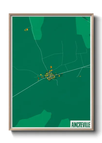 Une affiche de carte sur Aincreville