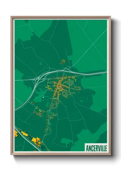 Une affiche de carte sur Ancerville