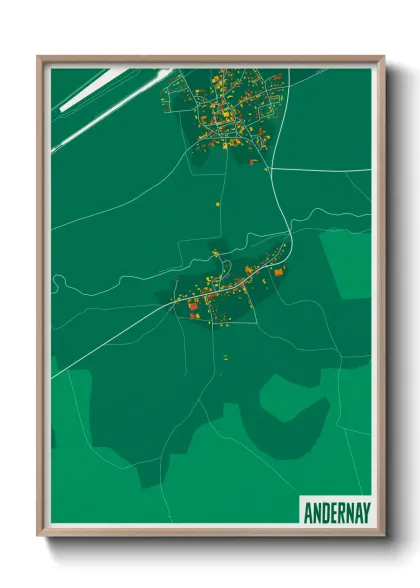 Une affiche de carte sur Andernay