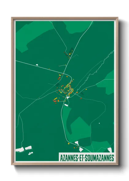 Une affiche de carte sur Azannes-et-Soumazannes