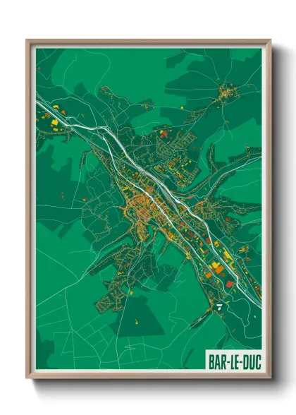 Une affiche de carte sur Bar-le-Duc