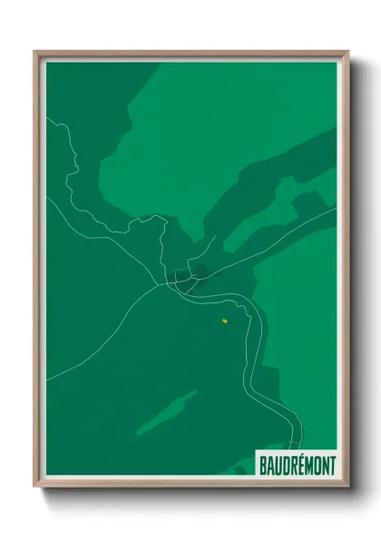 Une affiche de carte sur Baudrémont