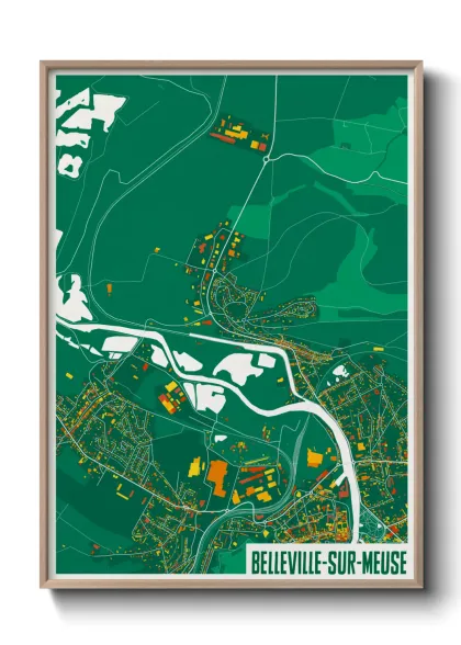 Une affiche de carte sur Belleville-sur-Meuse