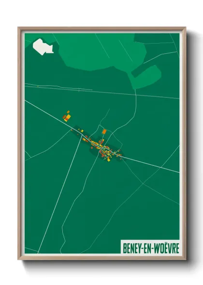 Une affiche de carte sur Beney-en-Woëvre