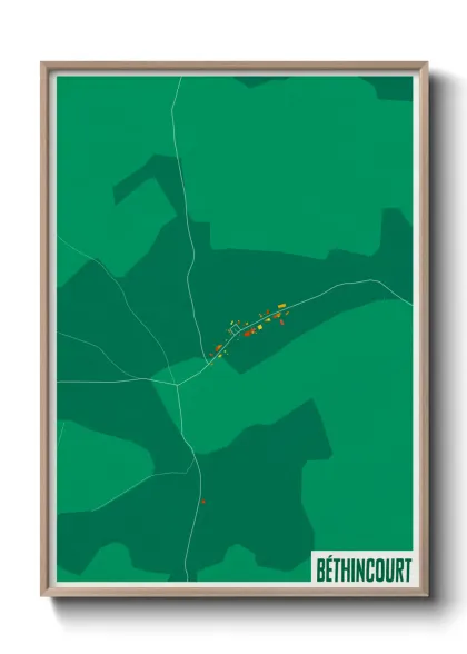 Une affiche de carte sur Béthincourt
