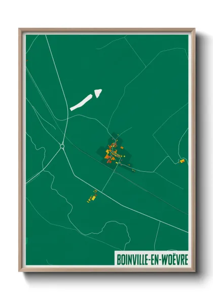 Une affiche de carte sur Boinville-en-Woëvre
