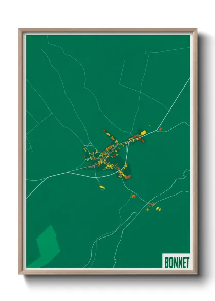 Une affiche de carte sur Bonnet