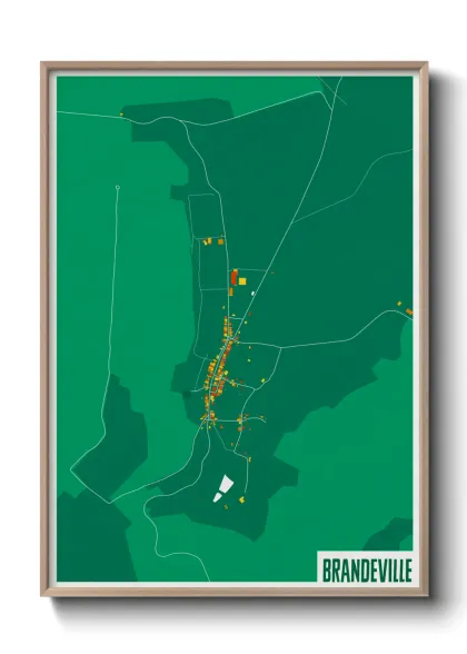 Une affiche de carte sur Brandeville