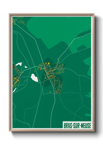 Une affiche de carte sur Bras-sur-Meuse