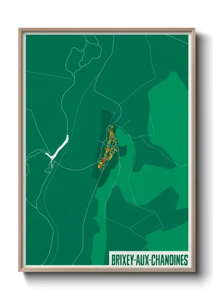 Une affiche de carte sur Brixey-aux-Chanoines