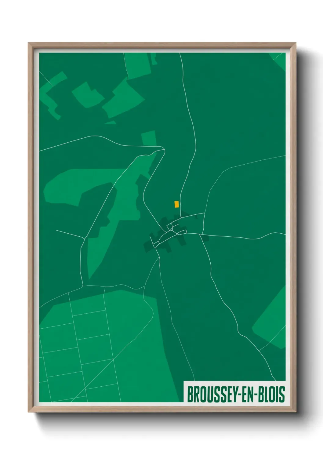 Un poster carte Broussey-en-Blois