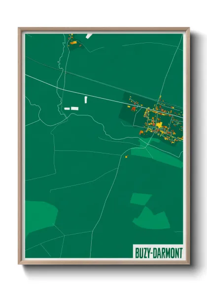 Une affiche de carte sur Buzy-Darmont