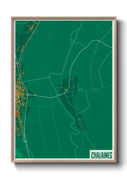 Une affiche de carte sur Chalaines