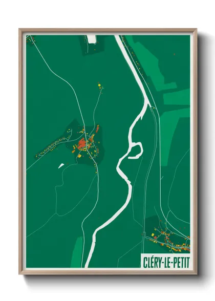 Une affiche de carte sur Cléry-le-Petit