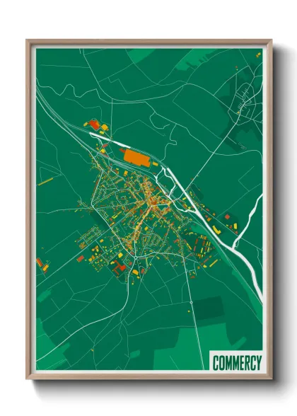 Une affiche de carte sur Commercy