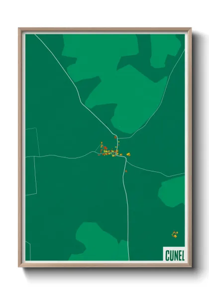 Une affiche de carte sur Cunel