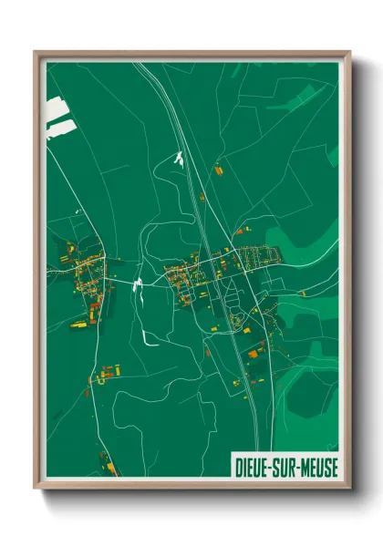 Une affiche de carte sur Dieue-sur-Meuse