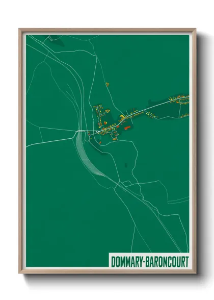 Une affiche de carte sur Dommary-Baroncourt