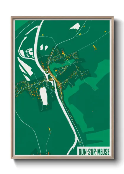 Une affiche de carte sur Dun-sur-Meuse