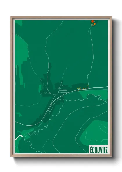 Une affiche de carte sur Écouviez