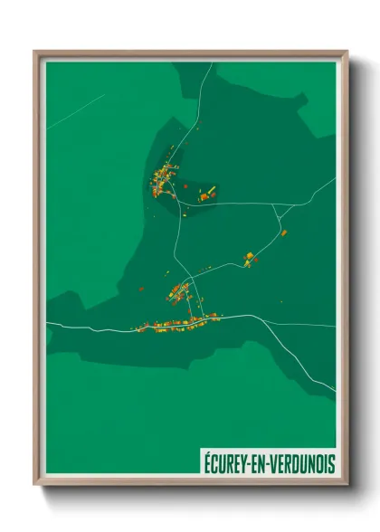 Une affiche de carte sur Écurey-en-Verdunois