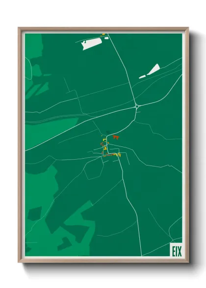 Une affiche de carte sur Eix