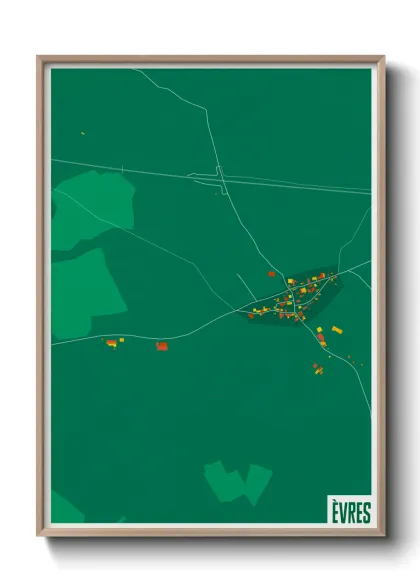 Une affiche de carte sur Èvres
