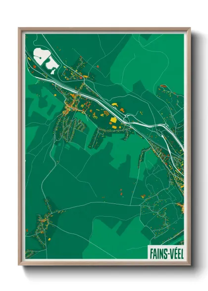 Une affiche de carte sur Fains-Véel