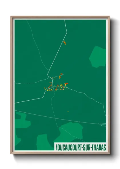 Une affiche de carte sur Foucaucourt-sur-Thabas