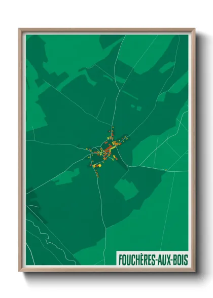 Une affiche de carte sur Fouchères-aux-Bois