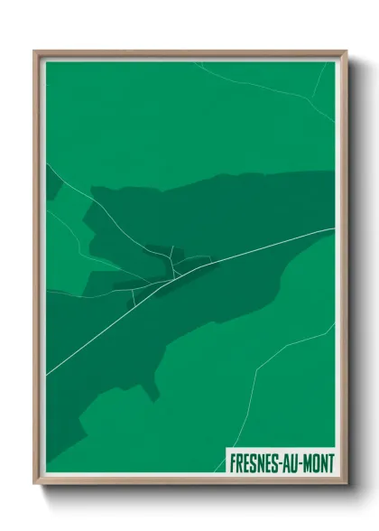 Une affiche de carte sur Fresnes-au-Mont