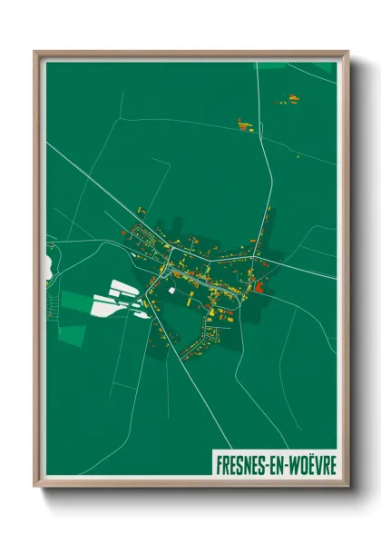Une affiche de carte sur Fresnes-en-Woëvre