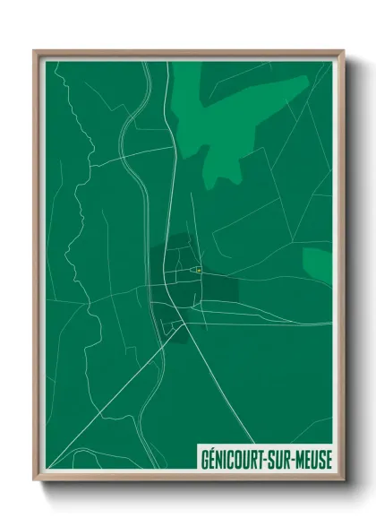 Une affiche de carte sur Génicourt-sur-Meuse