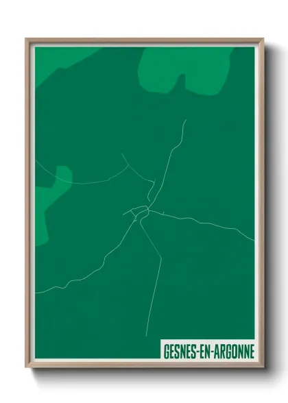 Une affiche de carte sur Gesnes-en-Argonne
