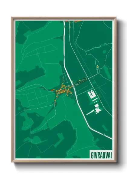 Une affiche de carte sur Givrauval