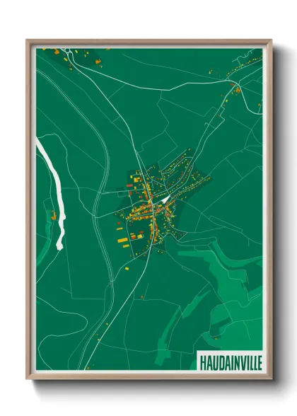 Une affiche de carte sur Haudainville