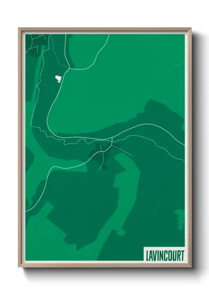 Une affiche de carte sur Lavincourt