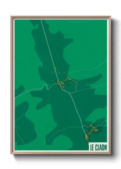 Une affiche de carte sur Le Claon